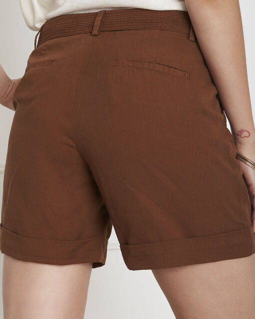 Braune shorts revers tencel gilda karamell.