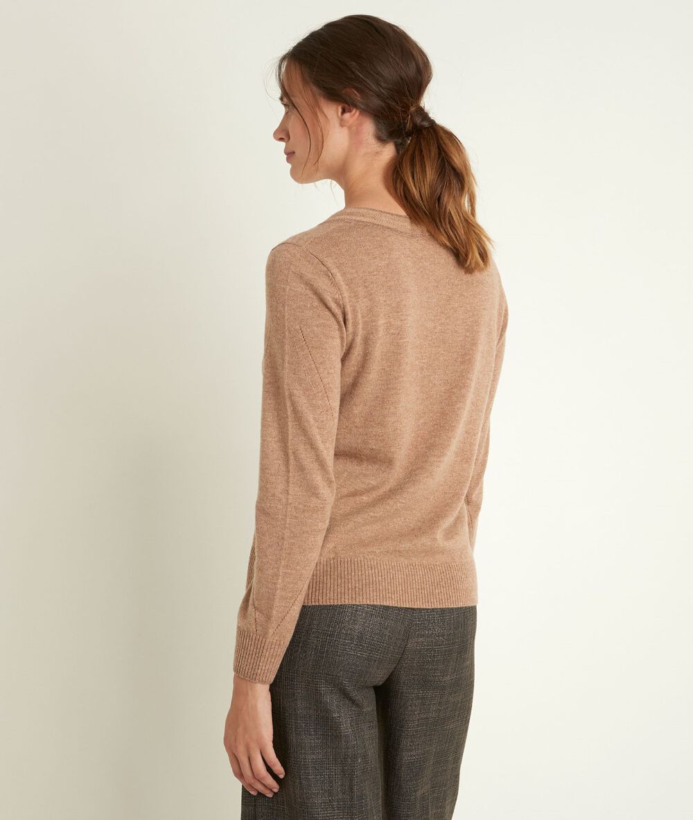Pull en laine et cachemire havane rozane havane.
