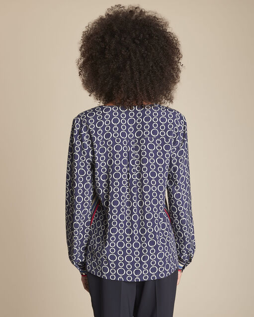 Blouse marine imprimé chaine marin marine.