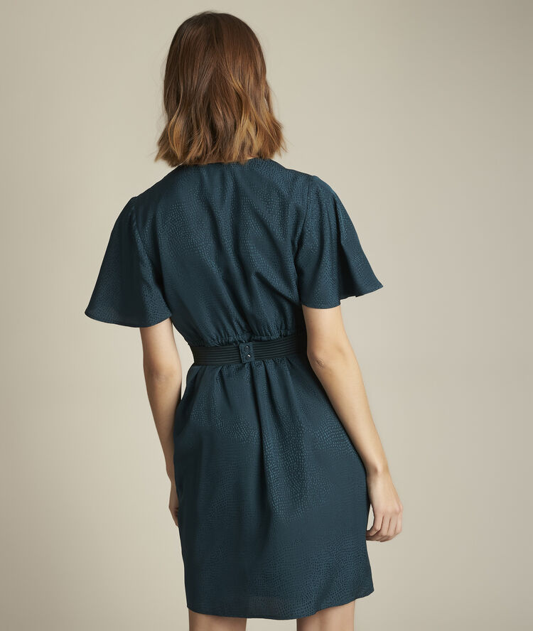 Robe en soie jacquard carly cypres.
