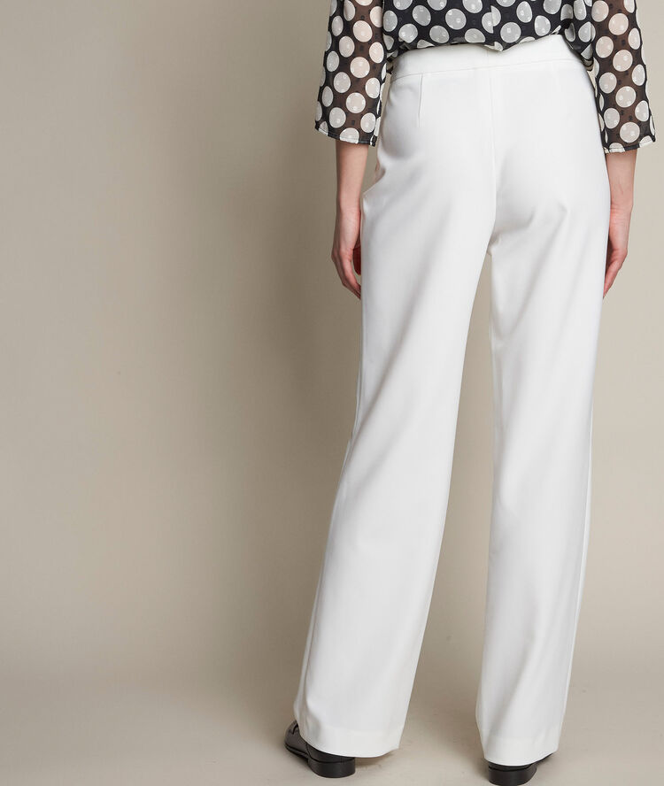 Pantalon large en microfibre irene ecru.