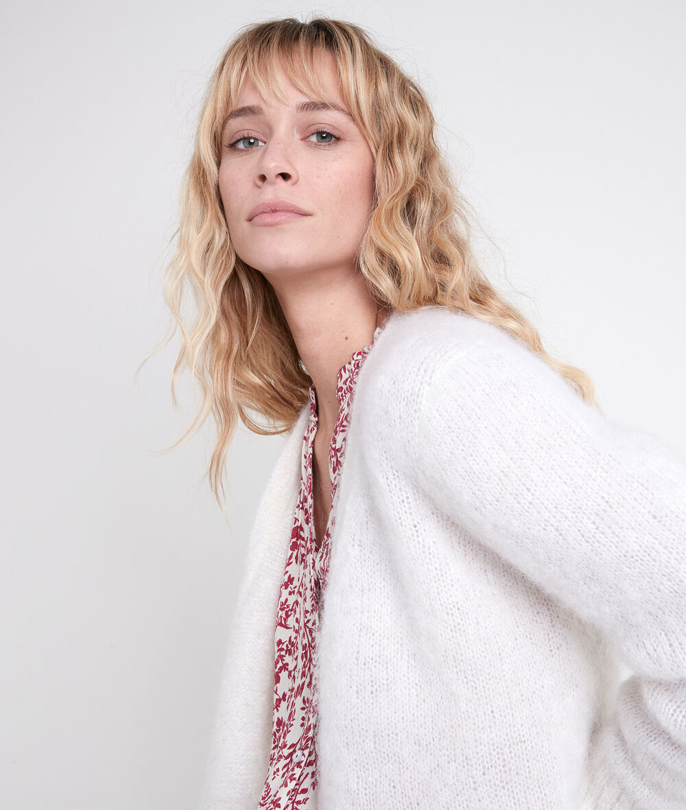 Gilet en mohair mélangé rozelle ecru.