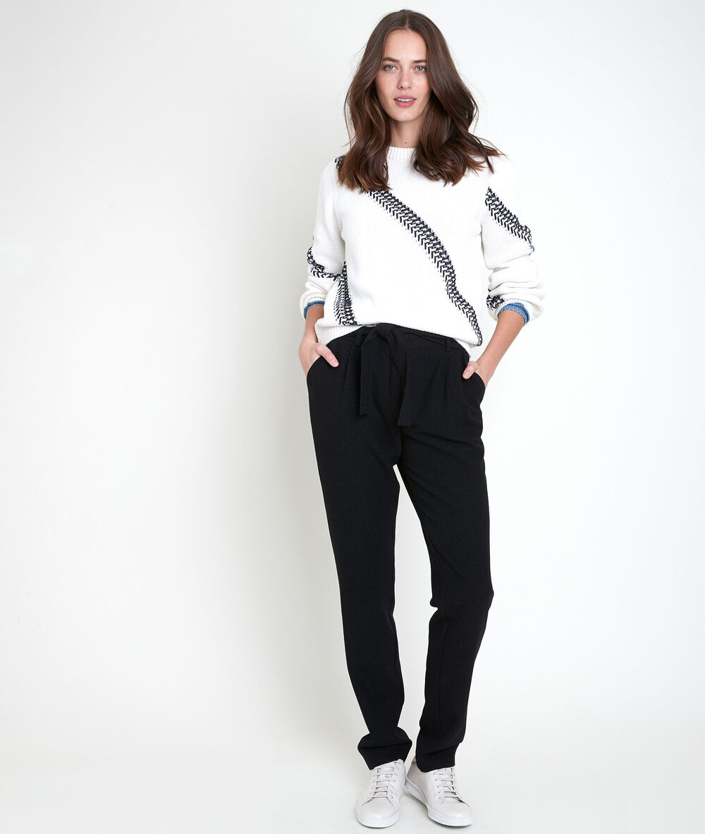 Karottenhose aus lurex feodor noir.