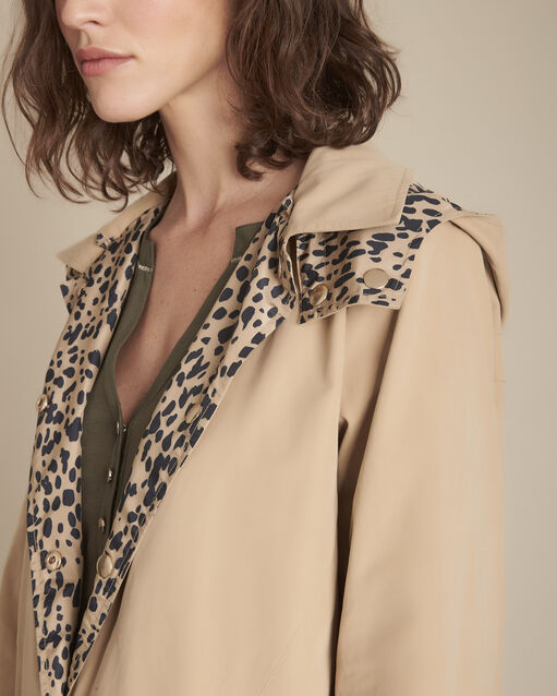 Parka camel réversible imprimé fantaisie queen camel.