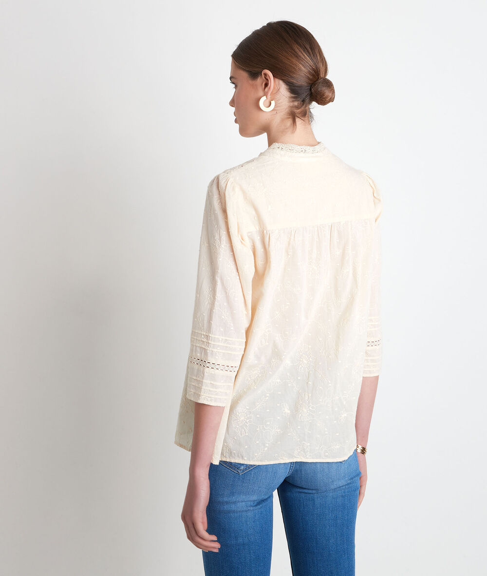 Strogele katoenen blouse met borduurwerk aicha paille.
