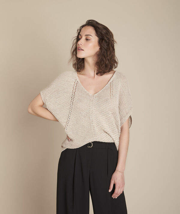 Pull creme lurex jeu de points Aube | 1-2-3 Pull creme lurex jeu de points Aube PhotoZ | 1-2-3
