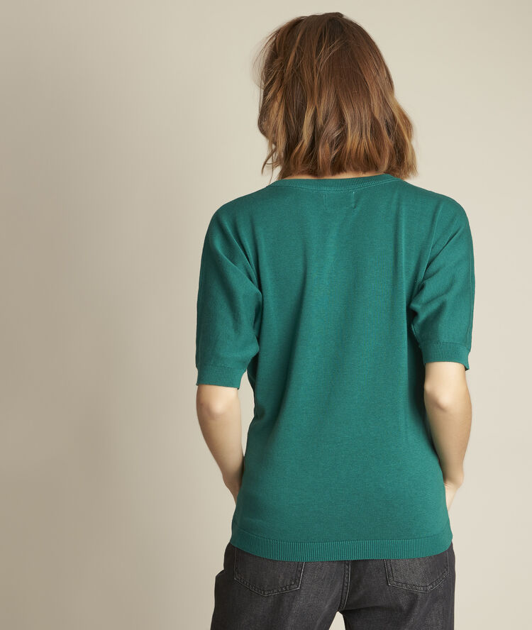 Pull ottoman jacquard dahlia sauge.