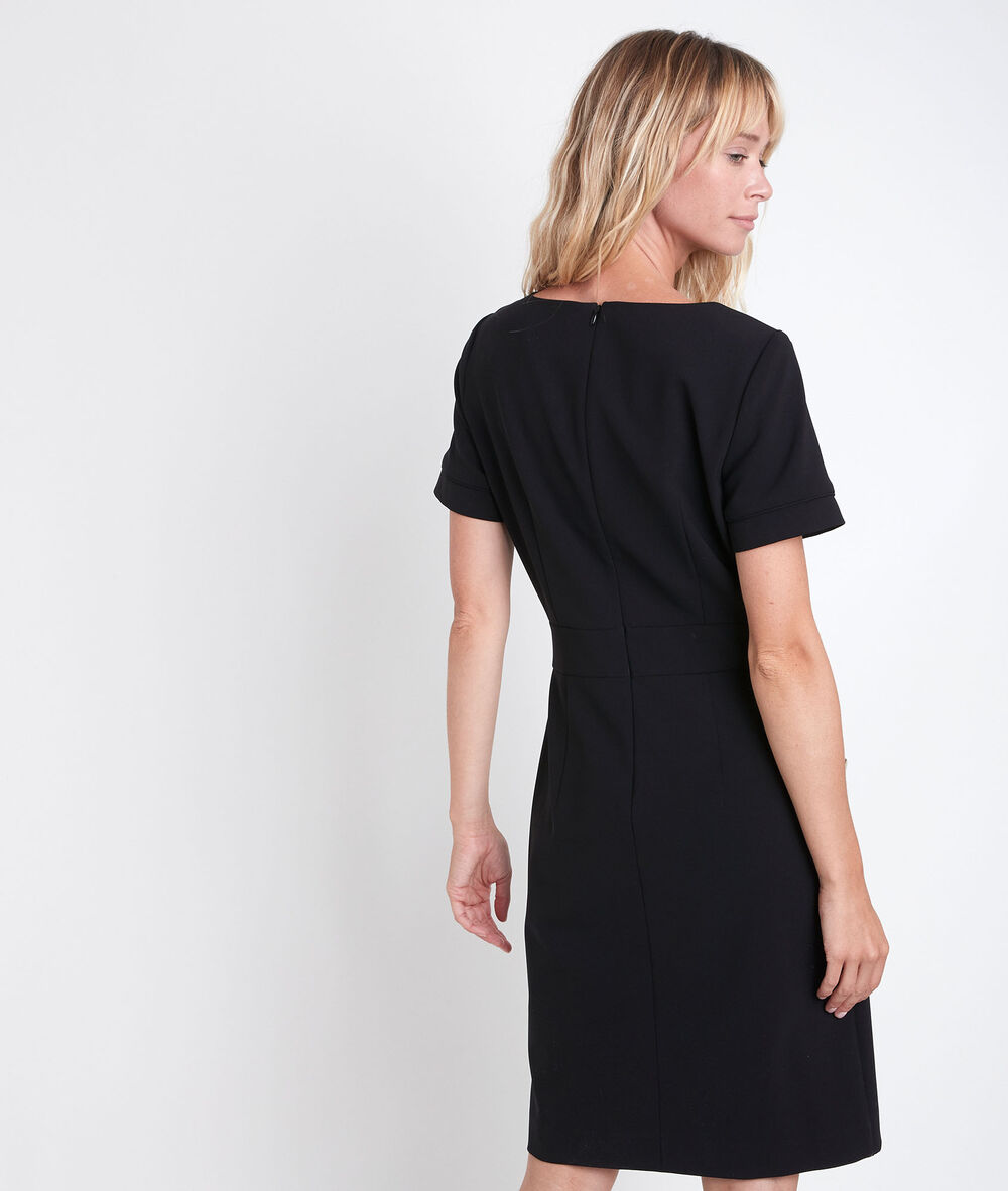 Schwarzes Kleid Aus Mikrofaser Capucine Damen Maison 123