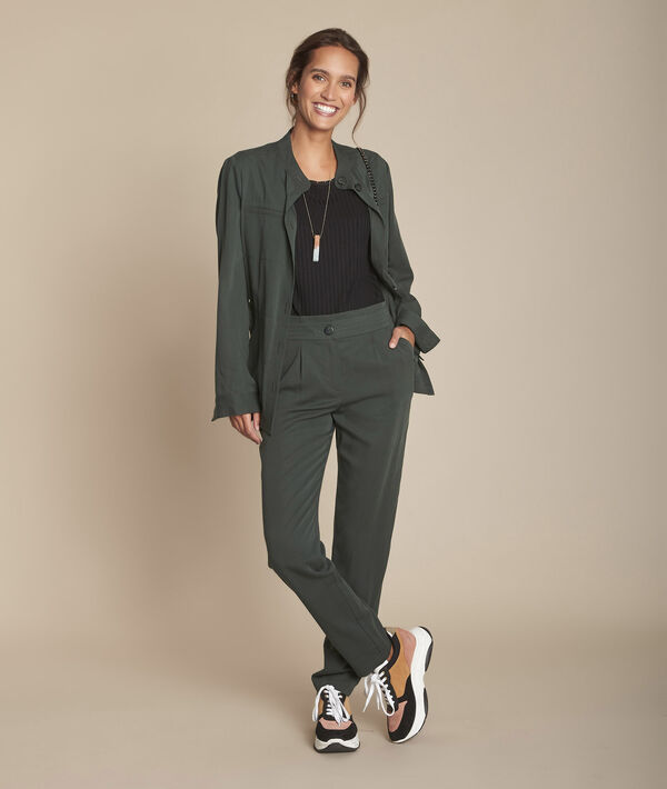 Pantalon vert foncé cigarette Elfe | 1-2-3 Pantalon vert foncé cigarette Elfe PhotoZ | 1-2-3