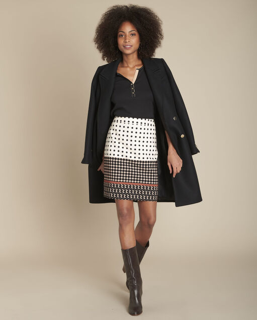 Rock gerader schnitt p&uuml;nktchenmuster kurtis camel.