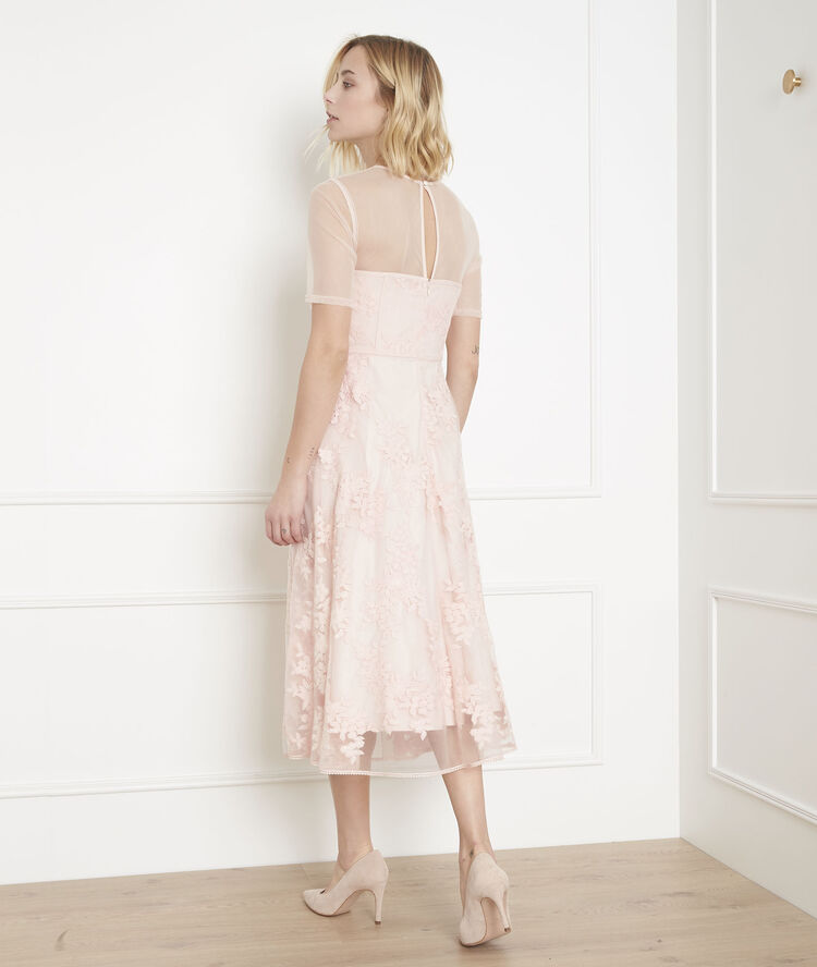 Robe poudre dentelle et tulle hester poudre.