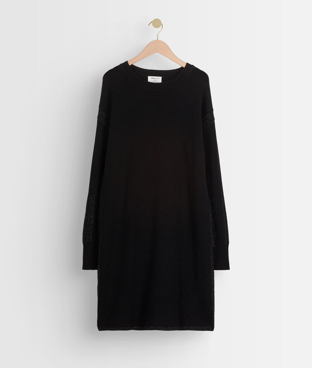 Robe pull noire en laine tabata noir.