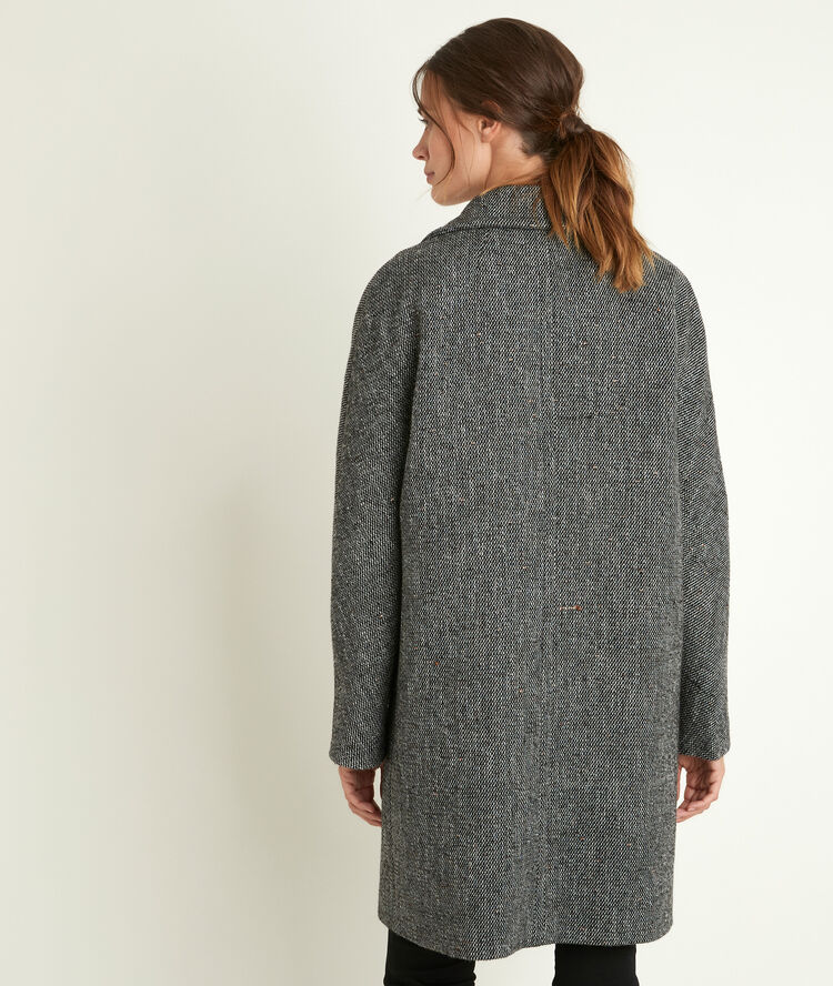 Manteau en laine fantaisie oki ficelle.