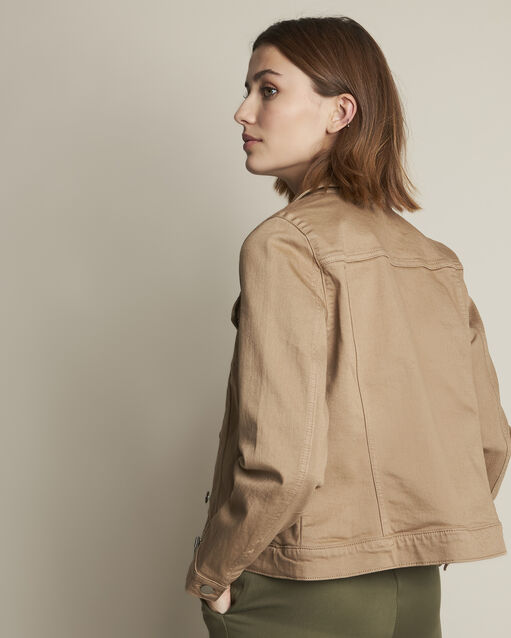 Veste en jean havane clem camel.