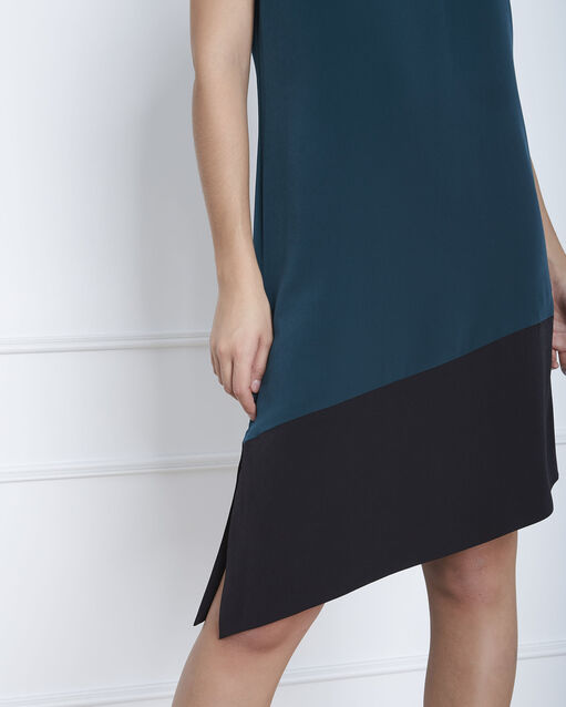 Robe vert foncé asymétrique horline foret.