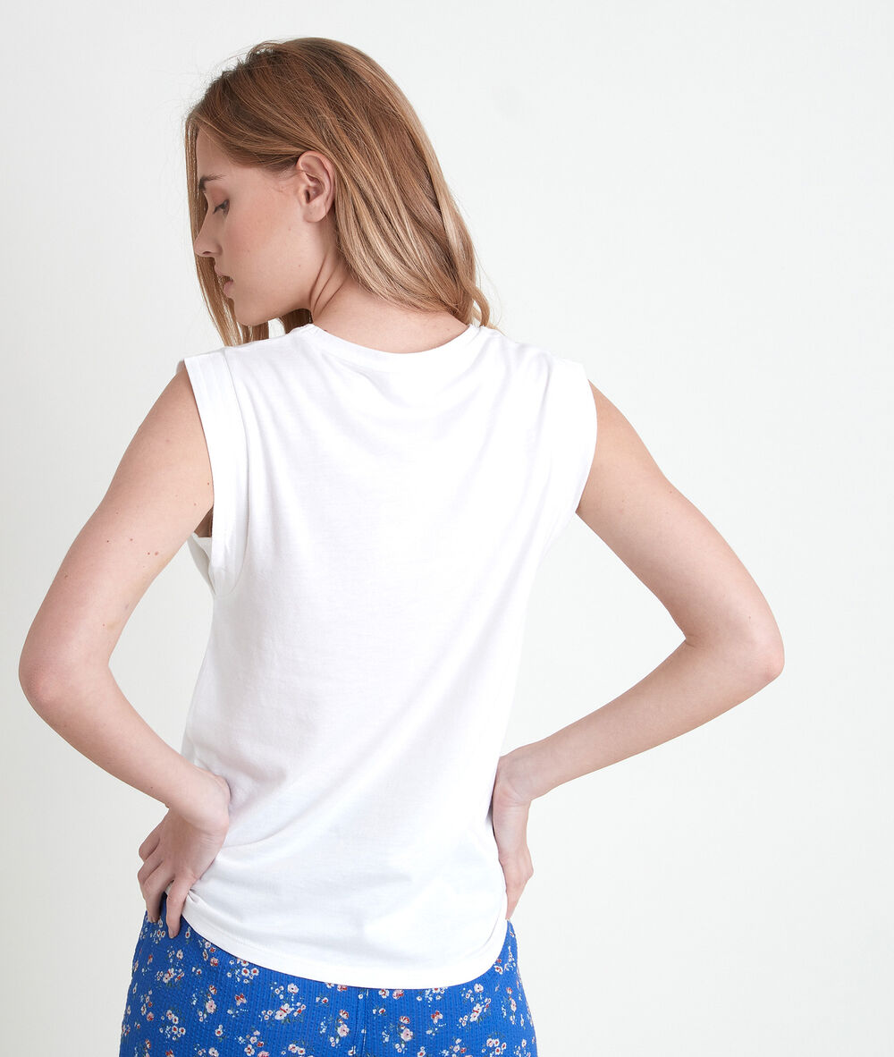 Tee-shirt en coton biologique écru imprimé inno ecru.