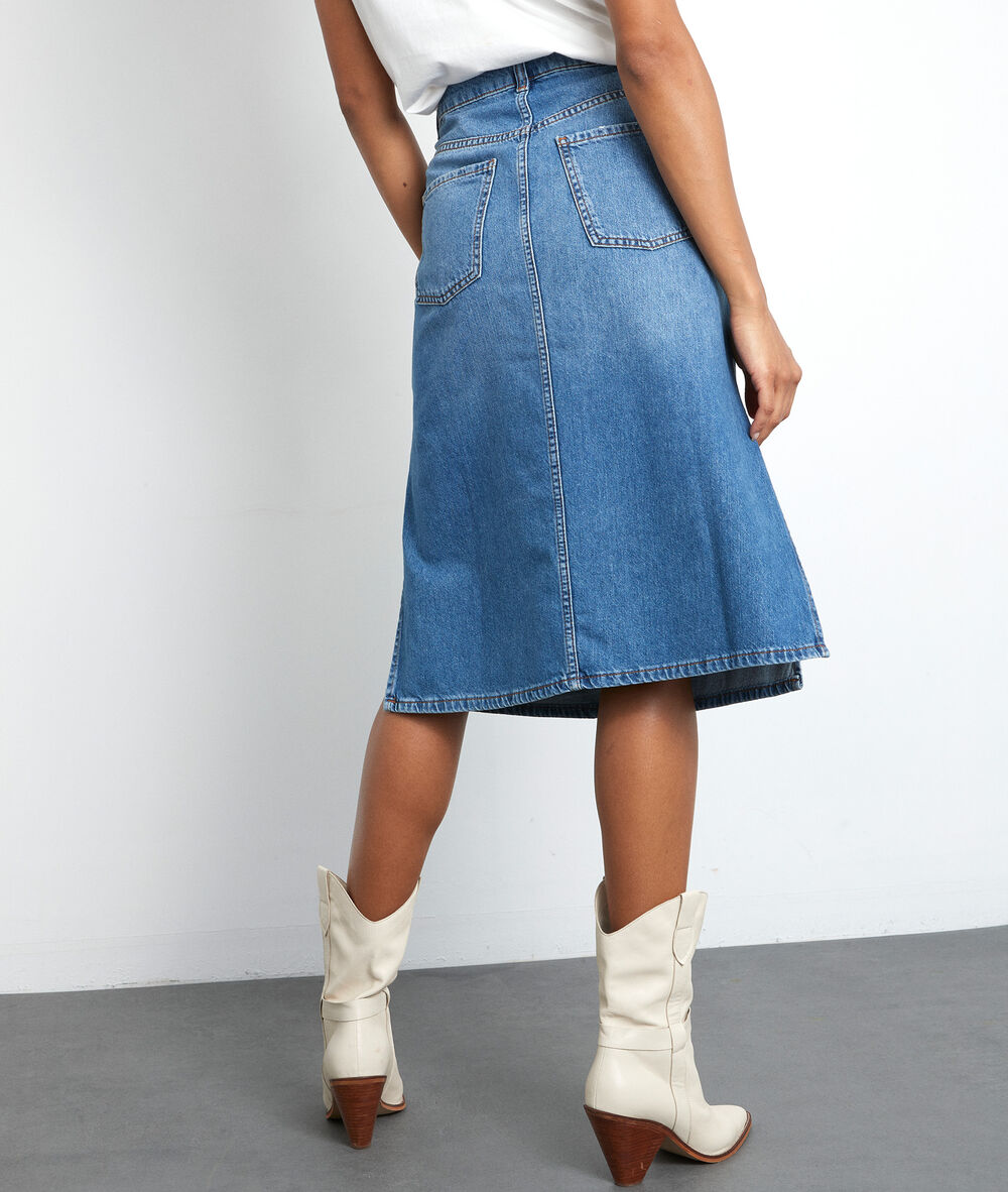 Jupe en coton denim erva denim brut.