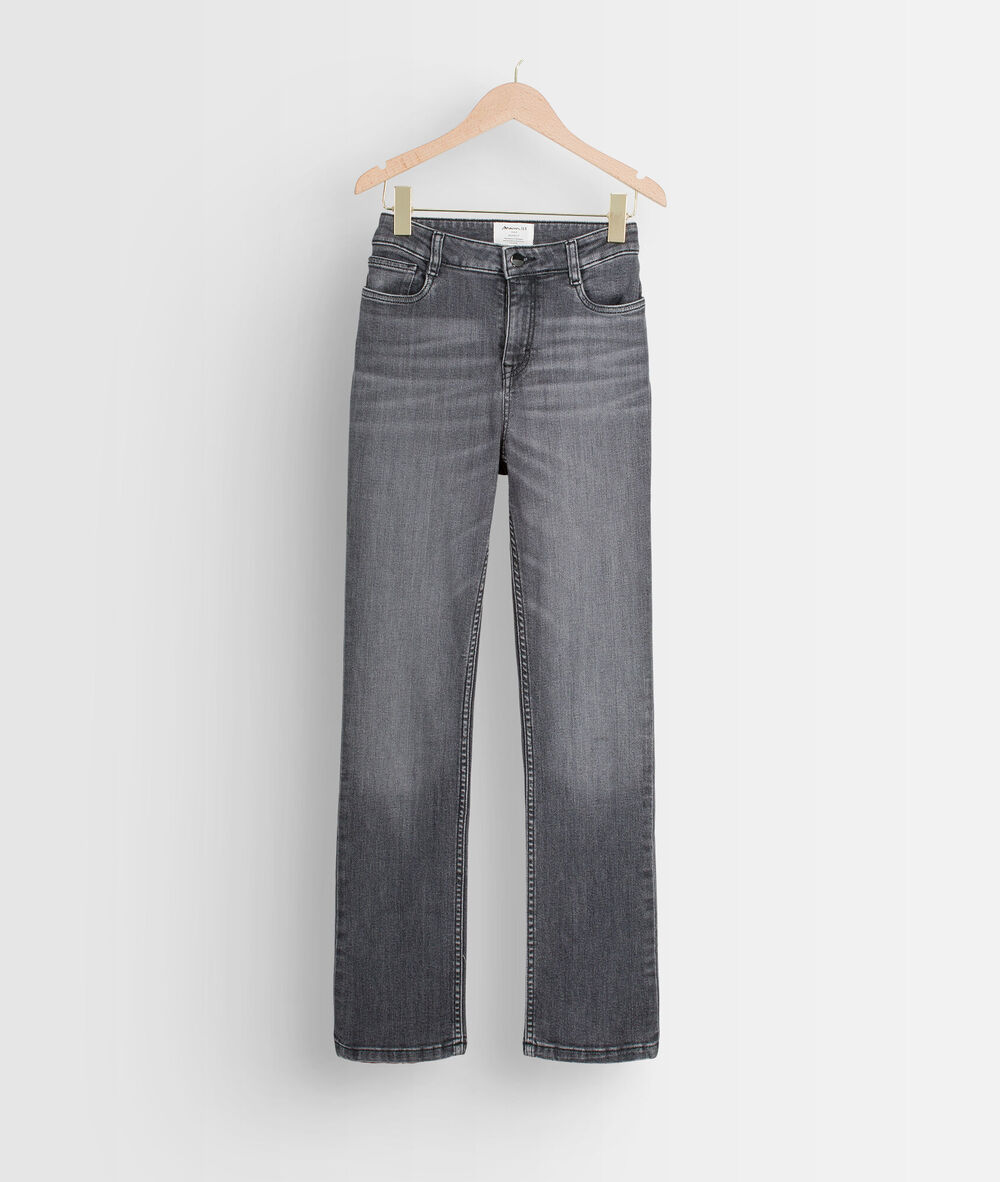 Jean droit en coton bio gris foncé sonia gris fonce.
