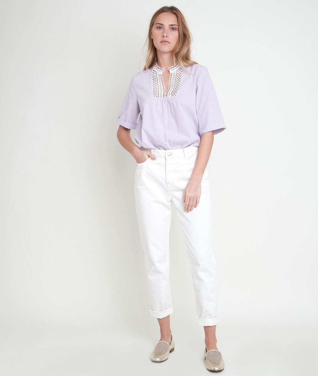 Blouse rayée brodée Tendra | 1-2-3 Blouse rayée brodée Tendra PhotoZ | 1-2-3