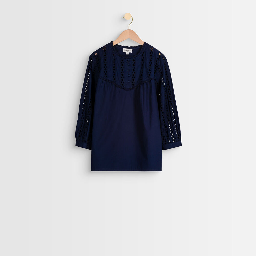 Blouse en dentelle enola lapis lazulli.