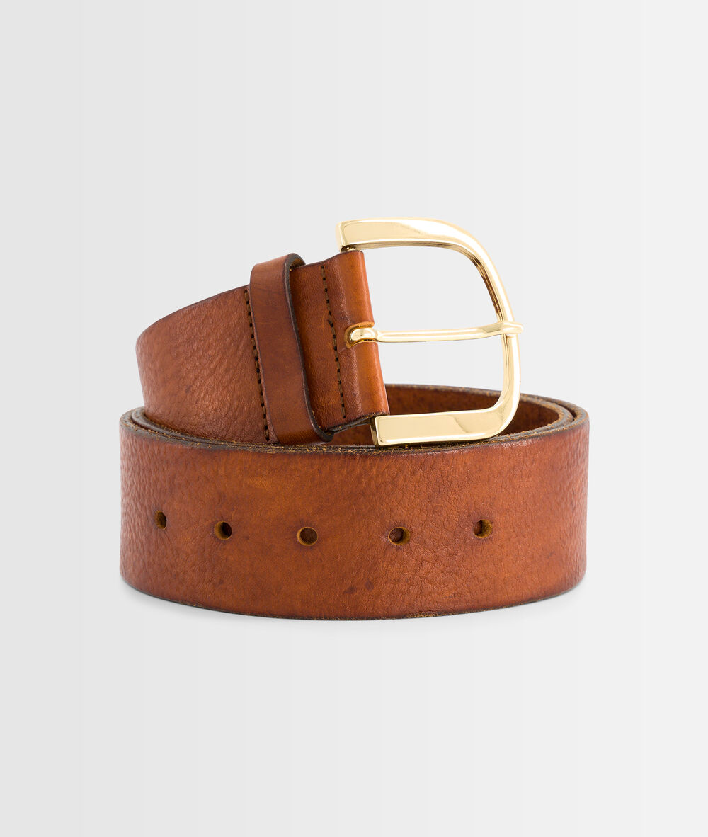 Ceinture en cuir large estelle terracotta.