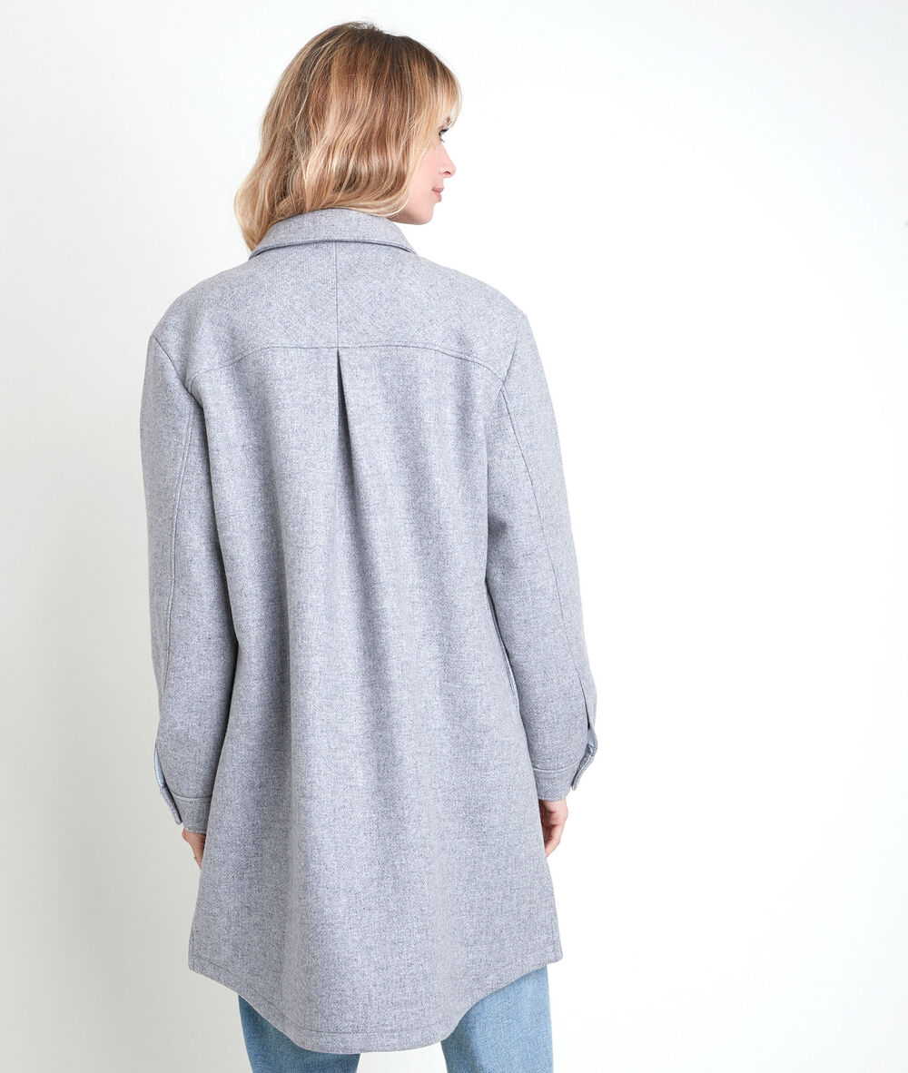 Manteau en laine fantaisie jenny gris chine.