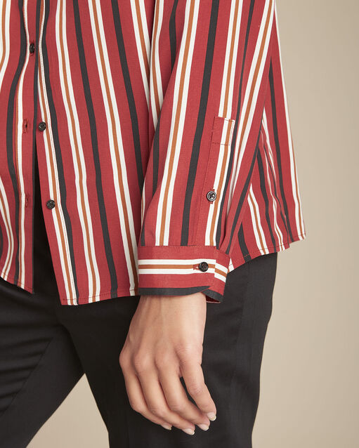 Chemise rouge rayée minsk sable.