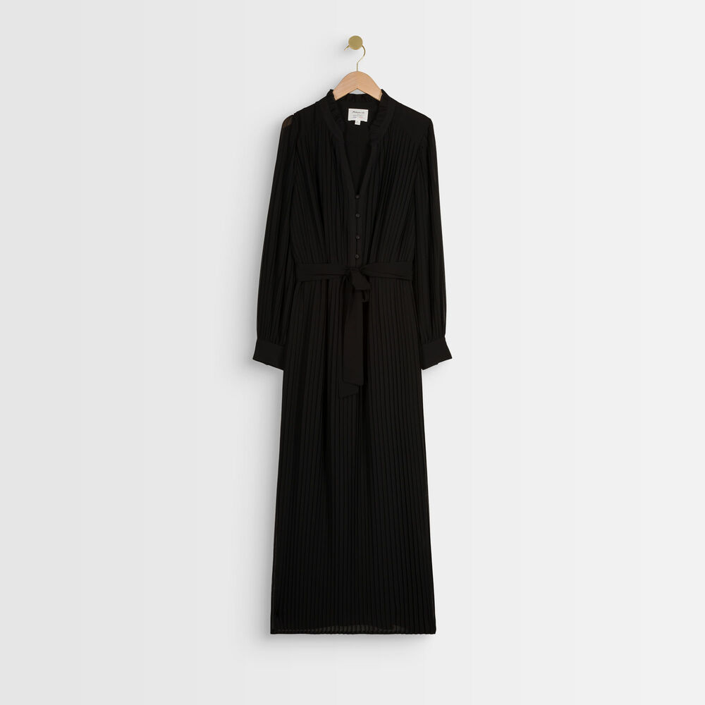 Robe longue plissée catarina noir.