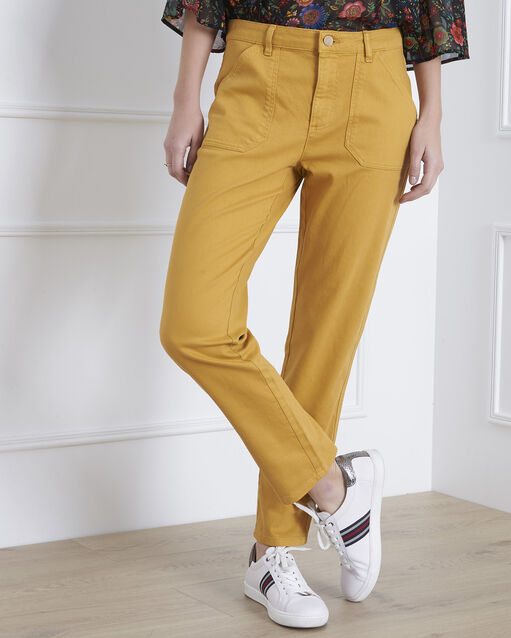 Jean jaune boyfriend 7/8e coconut mordore.