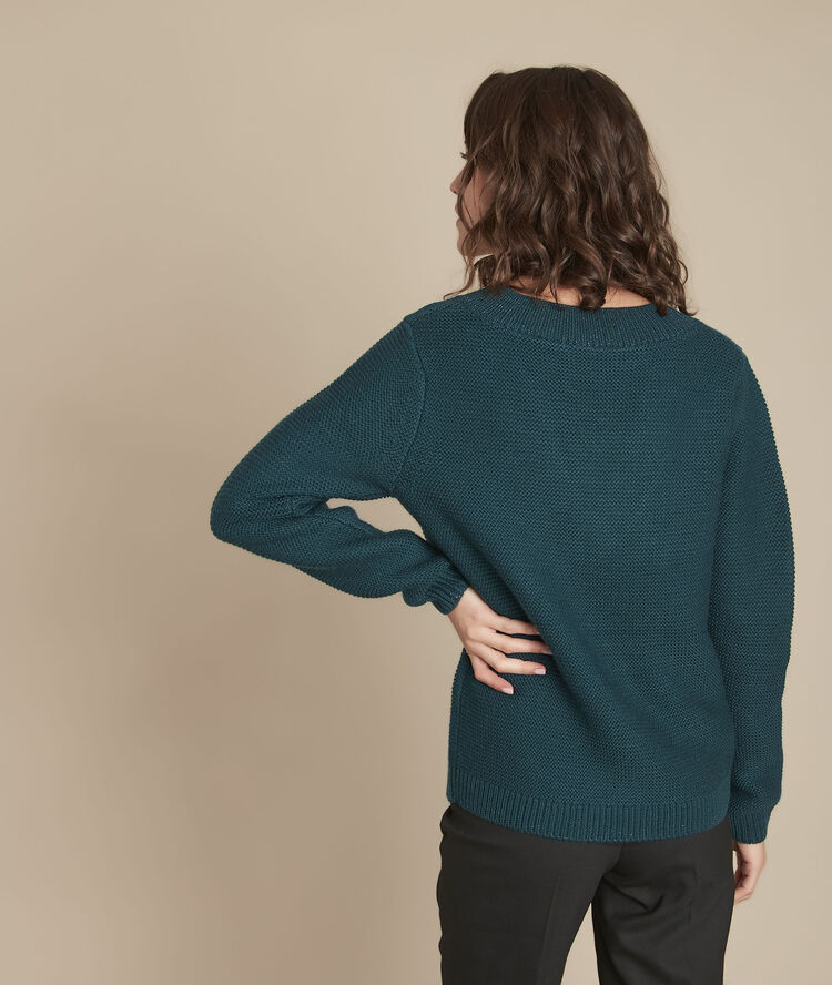 Pull cyprès col v fil cypres.