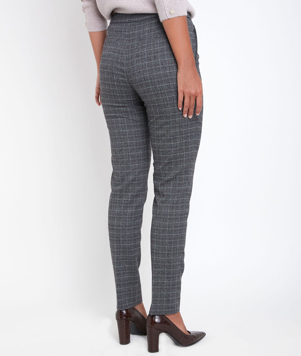 Pantalon cigarette à carreaux harry anthracite.