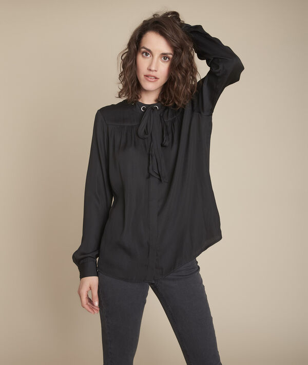 Blouse lavallière noire Maud | 1-2-3 Blouse lavallière noire Maud PhotoZ | 1-2-3