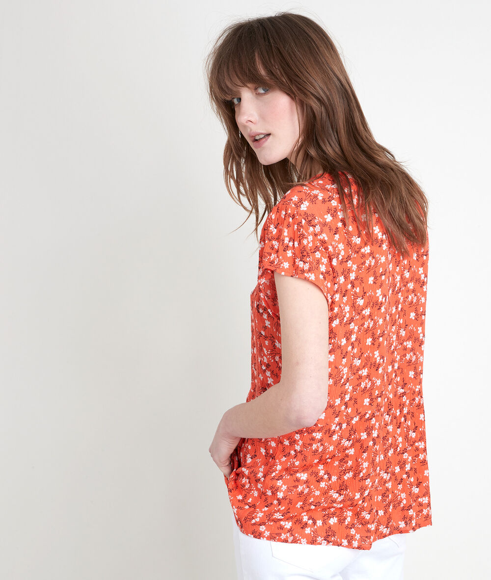 Blouse rouge imprimée tanita geranium.