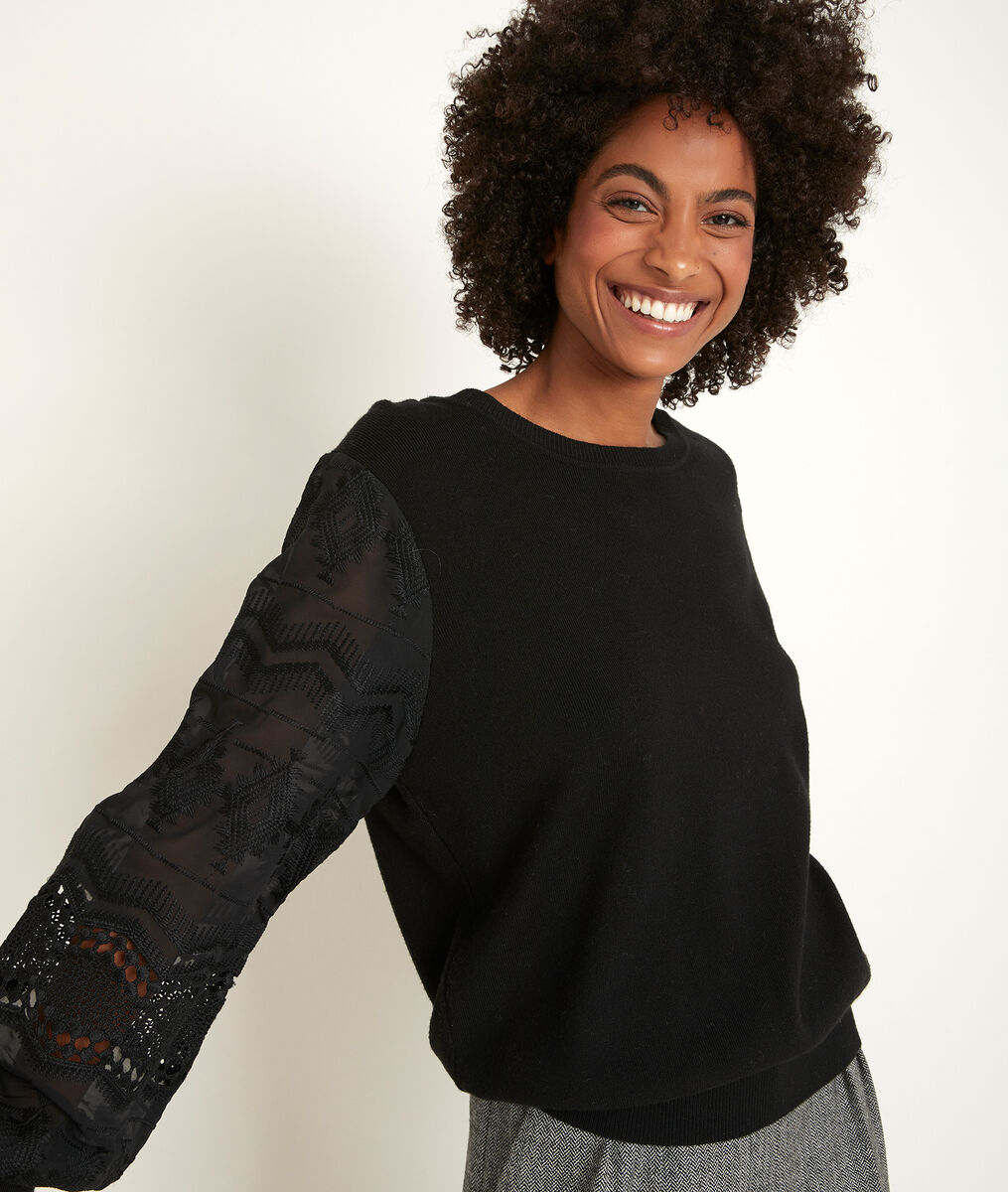 Pull à manches en dentelle Relly | 1-2-3 Pull à manches en dentelle Relly PhotoZ | 1-2-3