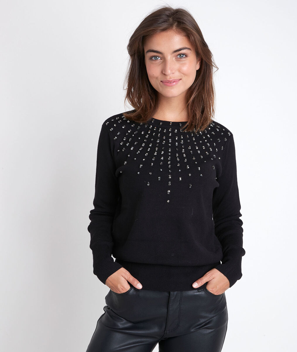 Pull col rond avec strass Rick | 1-2-3 Pull col rond avec strass Rick PhotoZ | 1-2-3