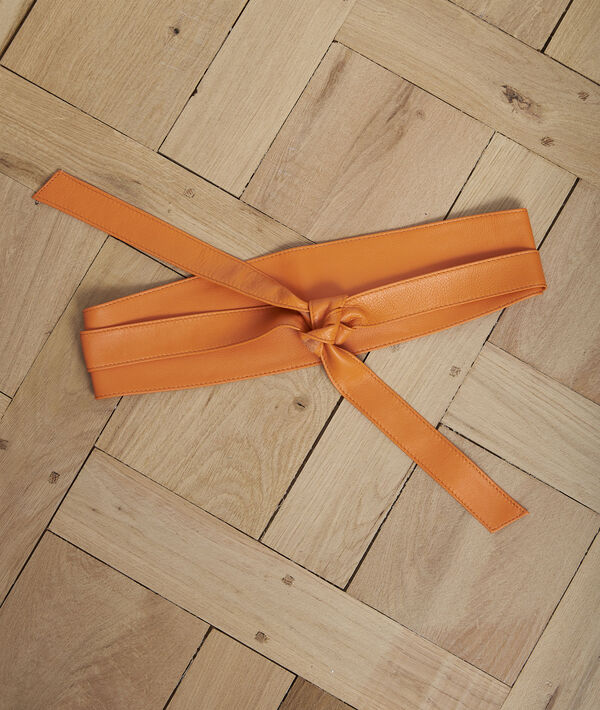 Ceinture en cuir orange à nouer Raul | 1-2-3 Ceinture en cuir orange à nouer Raul PhotoZ | 1-2-3