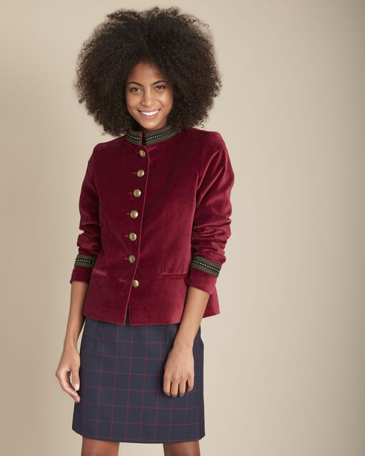 Veste velours bella bordeaux.