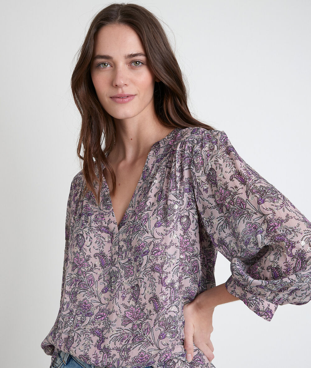 Blouse mauve imprimée elsa mauve.