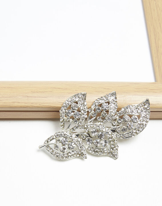 Broche feuille argentée Xelia | 1-2-3 Broche feuille argentée Xelia PhotoZ | 1-2-3