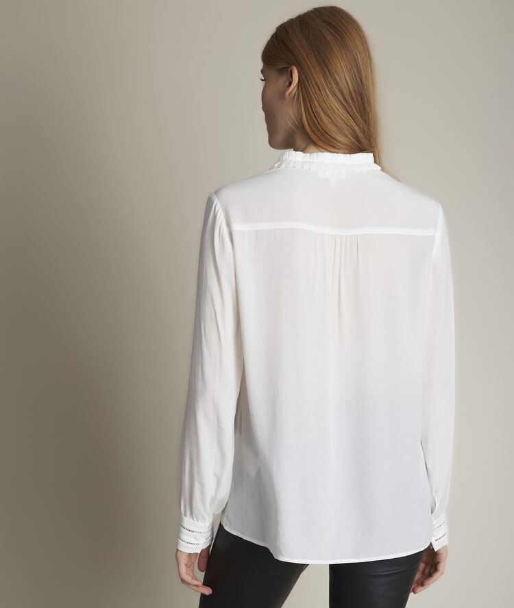 Blouse à col plissé elorine ecru.