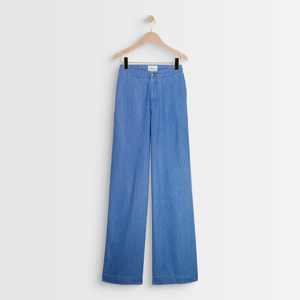 Jean wide leg en coton biologique anastasia myosotis.