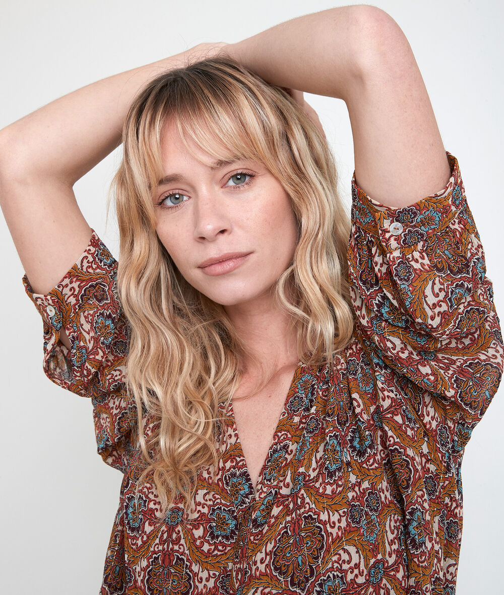 Blouse imprimée elsa beige.