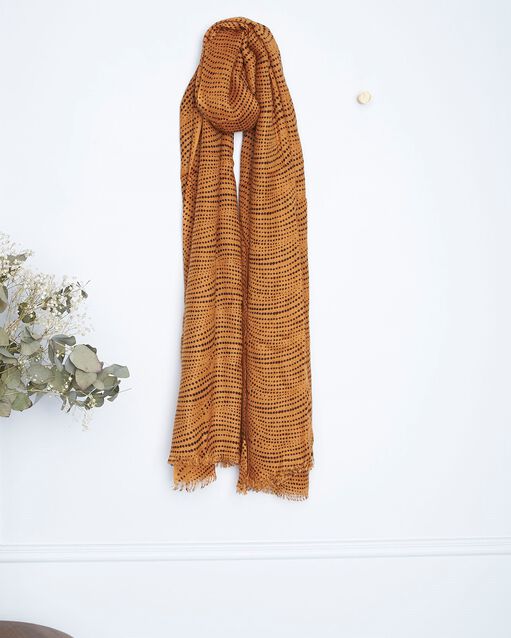 Bernsteinfarbener Schal mit Druckmuster Germaine (1) - Maison 123