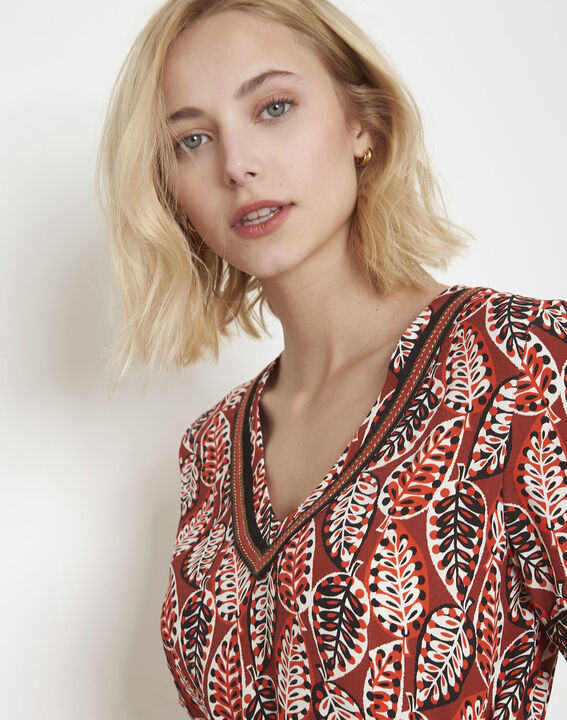 Combinaison acajou cropped imprimée Lucy | 1-2-3 Combinaison acajou cropped imprimée Lucy PhotoZ | 1-2-3