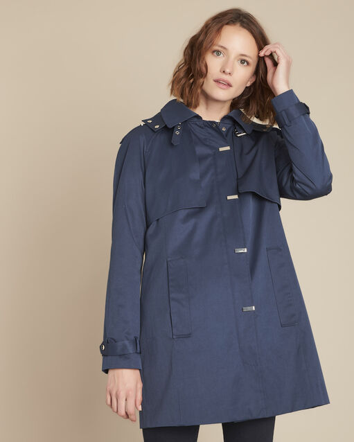 Trench &agrave; capuche marine quesia marine.