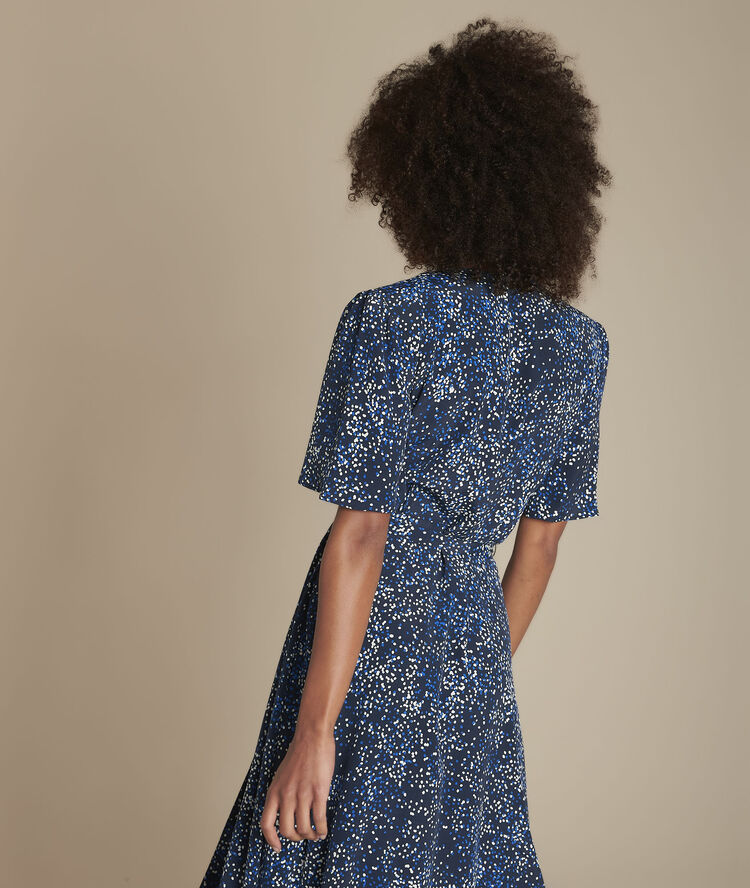 Robe imprimé fleuri ingrid marine.