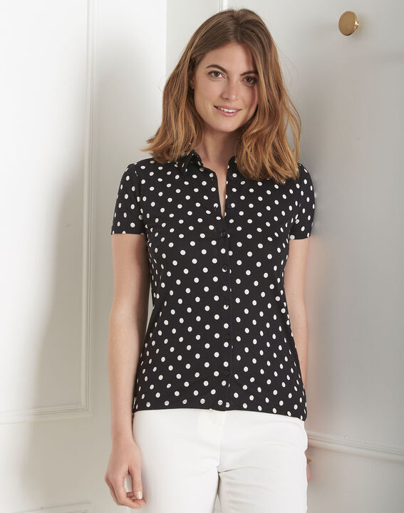 Tee-shirt noir imprimé pois Patty | 1-2-3 Tee-shirt noir imprimé pois Patty PhotoZ | 1-2-3