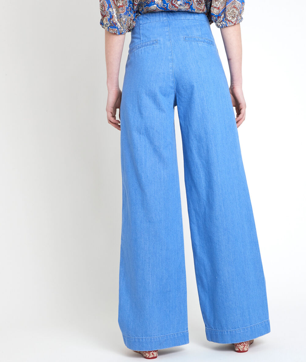 Jean wide leg en coton biologique anastasia myosotis.