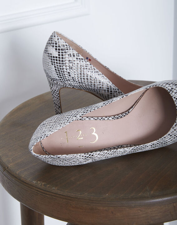 Escarpins en cuir imprimé python Kelly | 1-2-3 Escarpins en cuir imprimé python Kelly PhotoZ | 1-2-3