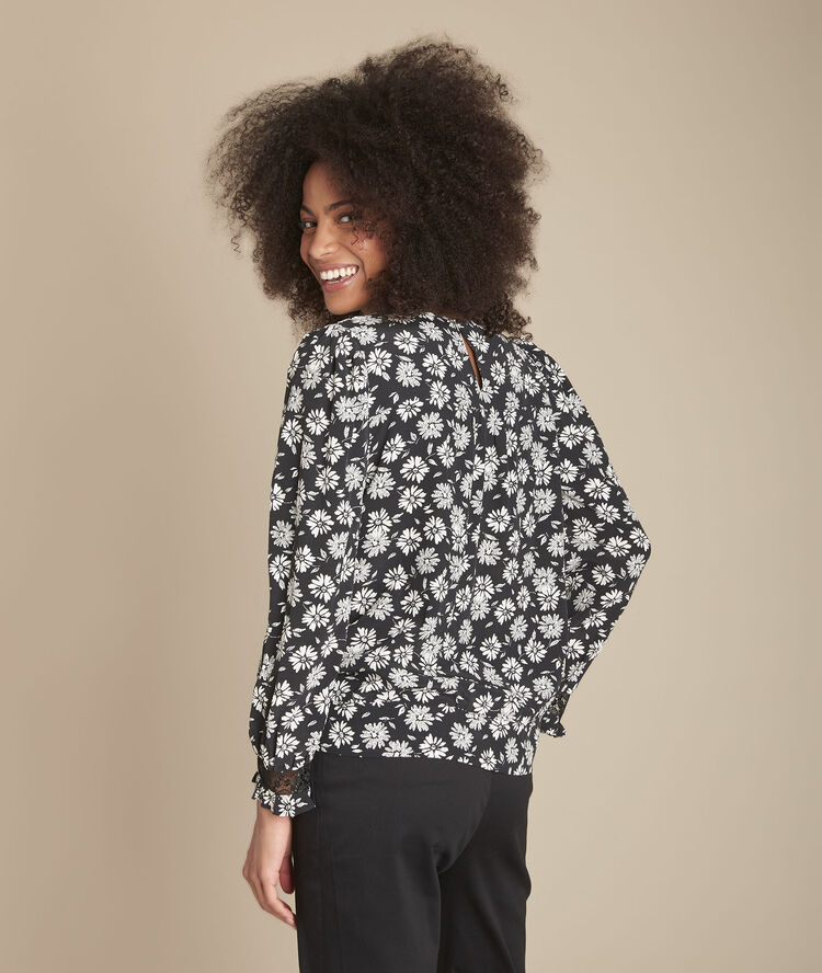 Blouse imprimé marguerite malice noir.